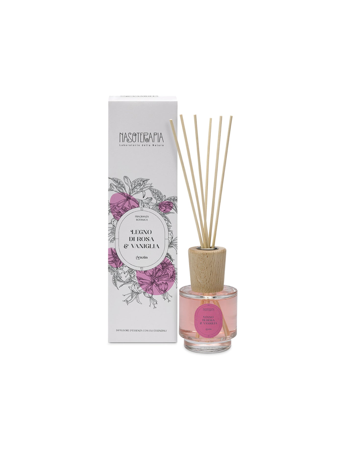 Diffusore bastoncino rosa e vaniglia 100 ml