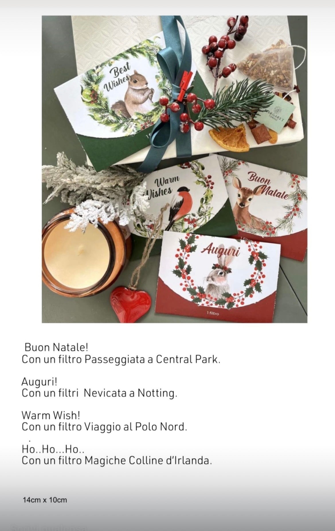 Biglietto buon Natale con 1 bustina di tisana