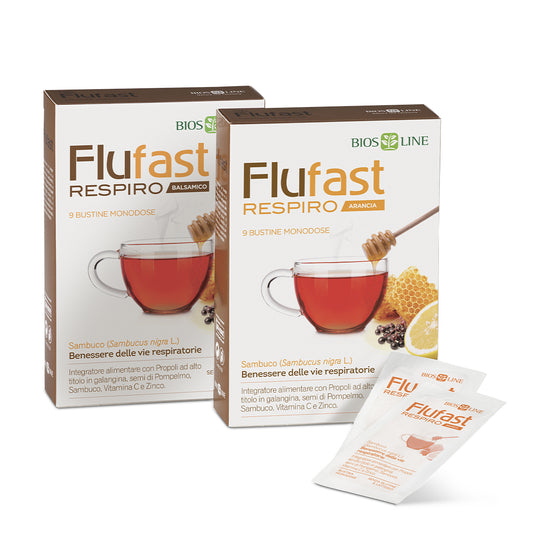 Flufast Respiro 9 bustine arancia o balsamico Biosline