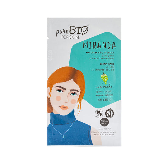 Maschera Viso in Crema Miranda 10 ml Puro Bio (banana-uva verde-mandorla) pelli grasse