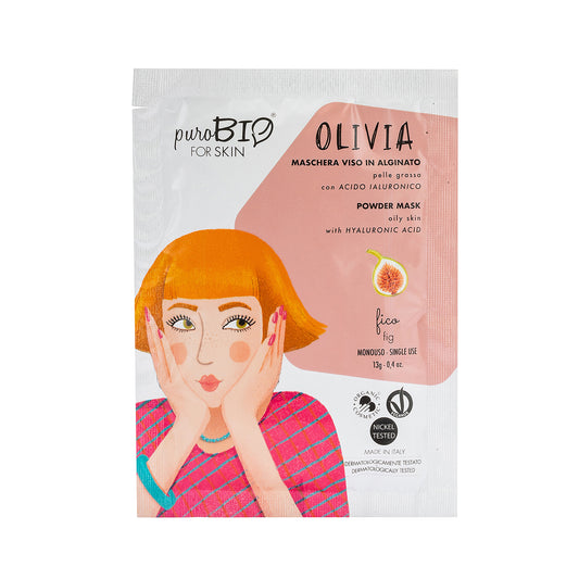 Maschera Viso in Alginato Olivia pelli grasse ( latte di spirulina-fico) Puro Bio