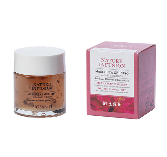 Maschera gel viso alla rosa & ibisco 100 ml